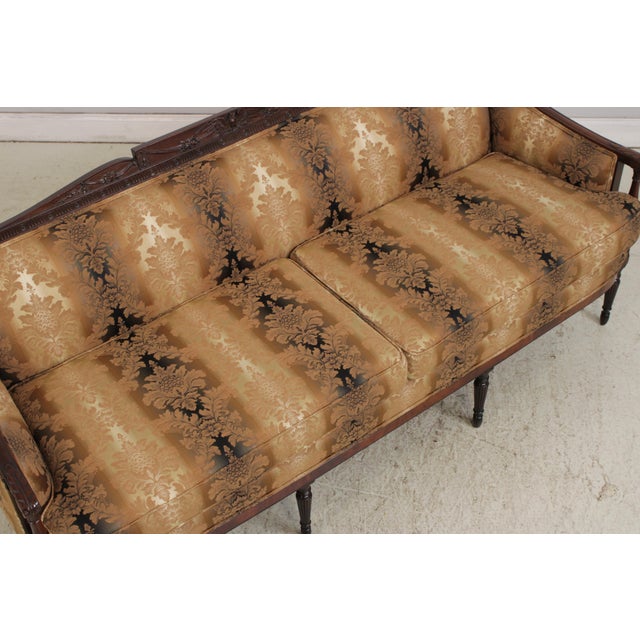 Antique Federal Style Mahogany Frame Sofa For Sale - Image 14 of 18