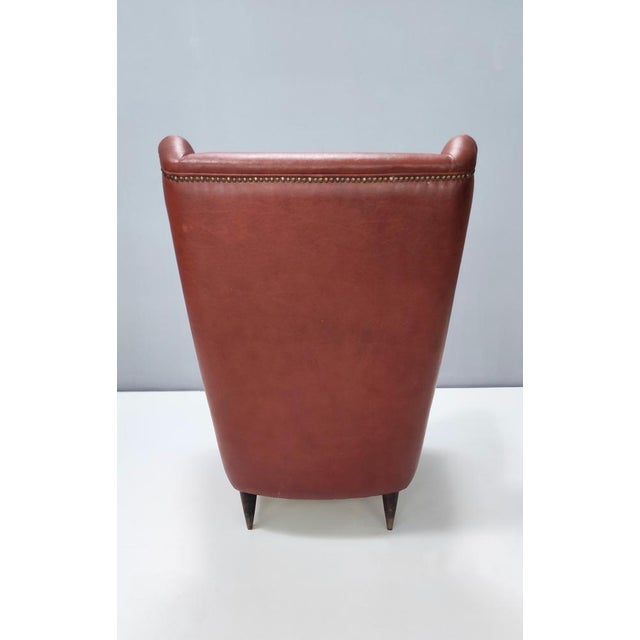 Mod. 512 Skai Wingback Chair attributed to Gio Ponti for Isa Bergamo, 1950s For Sale - Image 9 of 13