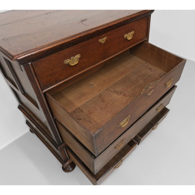 Antique William and Mary Jacobean Joined Oak Provisional Chest of Drawers, 1690 For Sale - Image 10 of 18