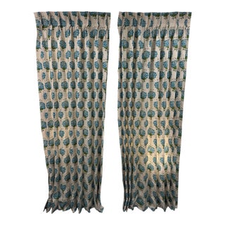 Pair of Katie Ridder Peony Curtains Drapes For Sale