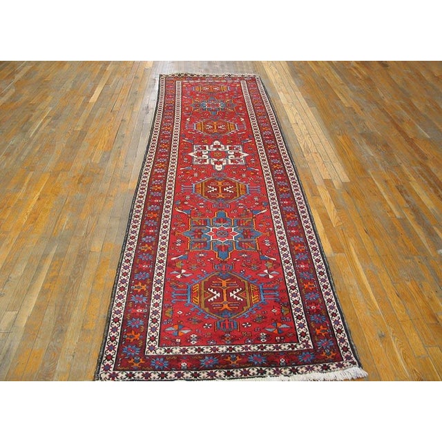 Antique Karaja Rug, Size: 3'7" x9'1". General Rug Type: Persian Informal Specific Rug Type: Karajeh Circa: 1950 Ground...