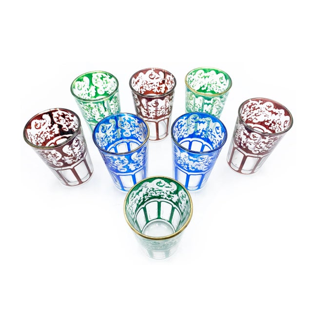 Perfect for sipping your fave cocktail in style. This authentic set includes 8 Moroccan glasses, brought back from Morocco...