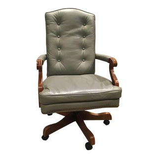 Ethan Allen Harvard Leather Executive Desk Chair For Sale