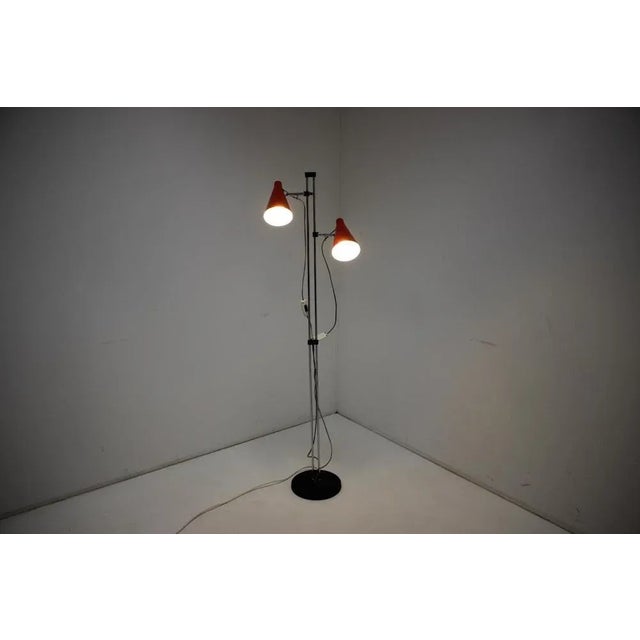 Metal Red Floor Lamp attributed to Lidokov, 1960s For Sale - Image 7 of 10