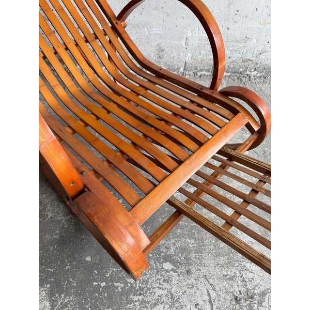 Vintage Wooden Rocking Chaise Longue with Circular Frame For Sale - Image 4 of 9