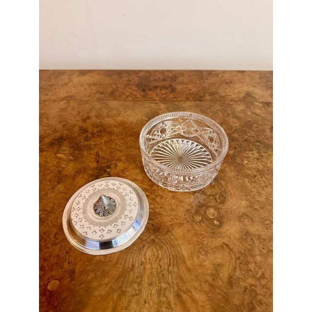 Antique Edwardian Cut Glass Trinket Box, 1900 For Sale - Image 3 of 6