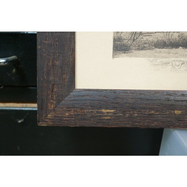 Late 19th Century Antique John Hill Millspaugh Farm Farmhouse Panoramic Landscape Etching 21" For Sale - Image 5 of 10