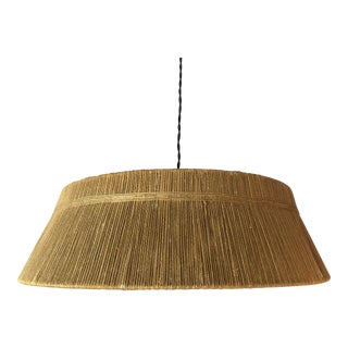 Mid-Century Fog and Mørup Danish Jute Woven Pendant Light For Sale