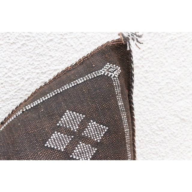 Moorish Charcoal Large Silk Rug Pillow For Sale - Image 4 of 8