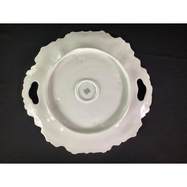 Early 20th Century Weimar Germany Porcelain Floral in Relief Platter For Sale - Image 6 of 6