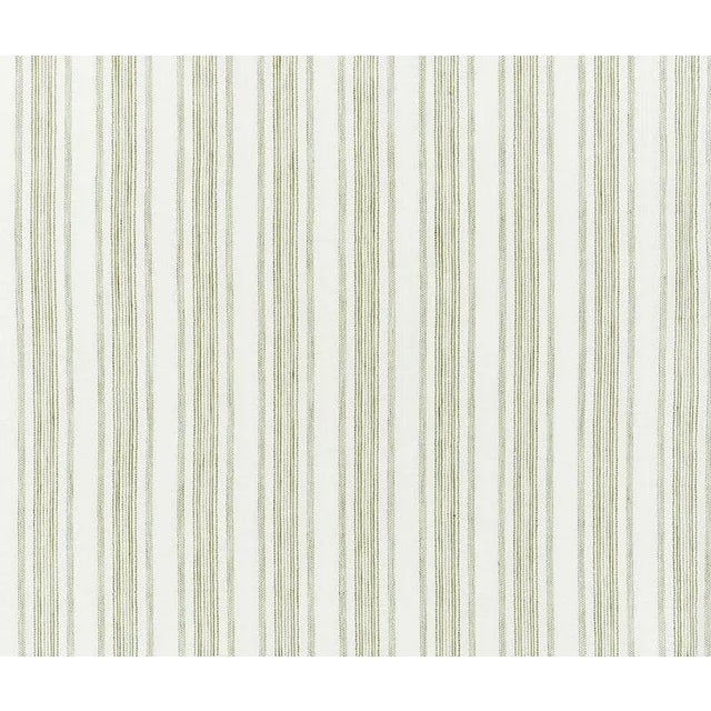 Schumacher Montallegro Linen Sheer Fabric in Grass For Sale