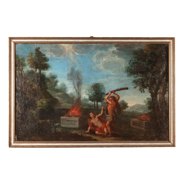 Italian Artist, Cain and Abel, Oil on Canvas For Sale