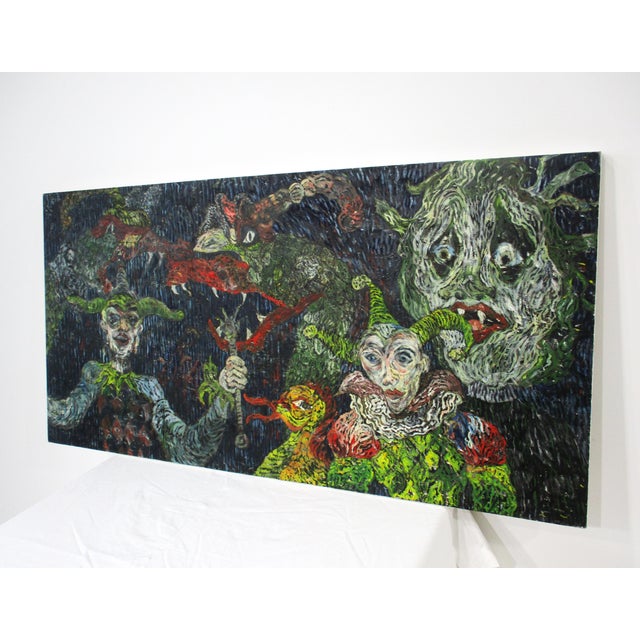 Various Artists Mid Century Painting " Mardi Gras " by Rita Wasserman For Sale - Image 4 of 9