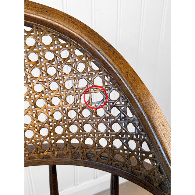 Vintage Traditional Mahogany & Cane Bankers Swivel Desk Chair For Sale - Image 9 of 17