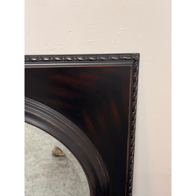 Ethan Allen Classical Roundel Square Wood Wall Mirror For Sale - Image 12 of 12