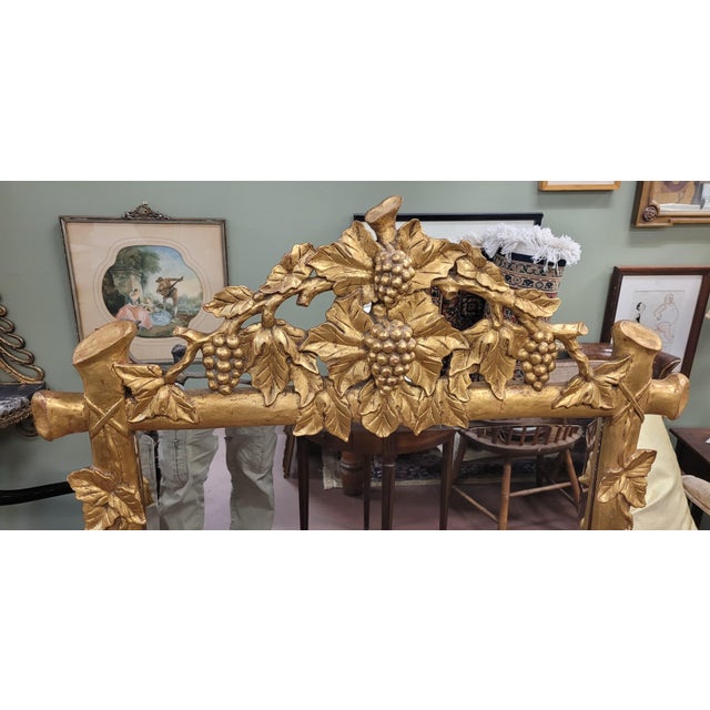 Beautiful Vintage Gold Grape Carved Mirror For Sale - Image 12 of 12