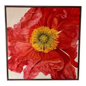 Iceland Poppy Framed Oil on Canvas by Shelly Gurton Titled "Riva"