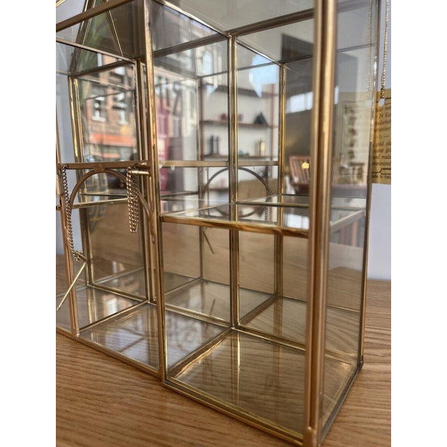 Italian Curiosity Cabinet in 14k Gold Brass For Sale - Image 4 of 16