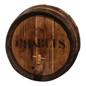 19th Century French Polished Iron and Oak Decorative Wine Barrel Top