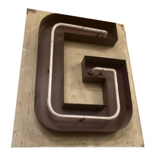 Large Vintage Neon Marquee Letter "G" From Pan-Pacific Auditorium For Sale