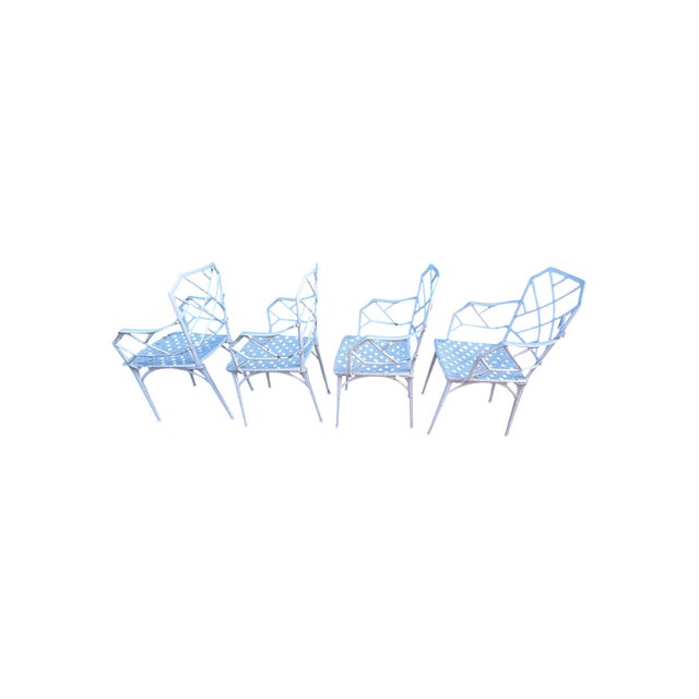 Ornamental & Decorative Materials 4 Calcutta Faux Bamboo Outdoor Armchairs Set by Hall Bradley for Brown Jordan For Sale - Image 7 of 10