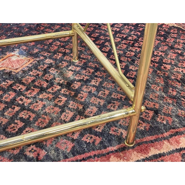 Metal Glass and Brass Coffee Table, 1970s For Sale - Image 7 of 9