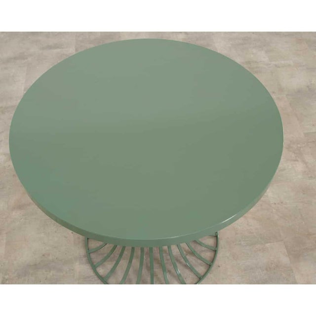 French Vintage Powder-Coated Metal Garden Table For Sale - Image 4 of 7