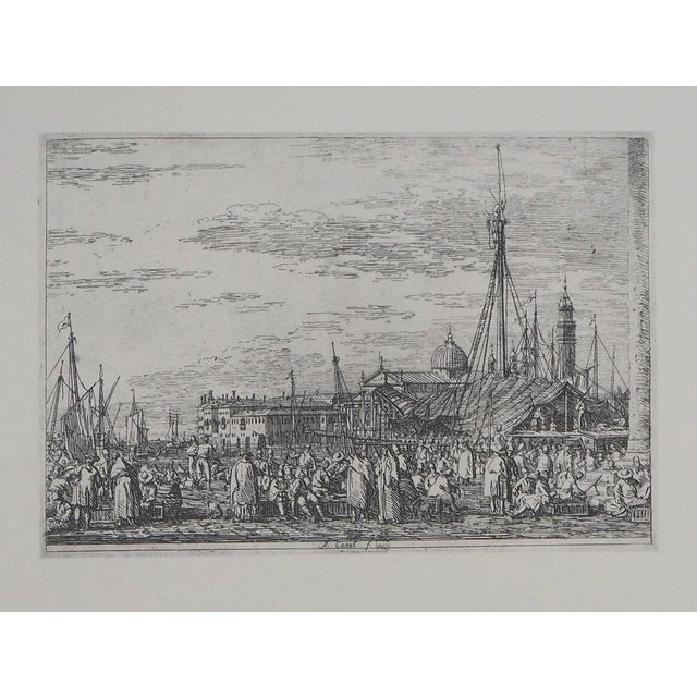 Giovanni Antonio Canal, The Market on the Mole in Venice, 1975, Photogravure For Sale - Image 7 of 7