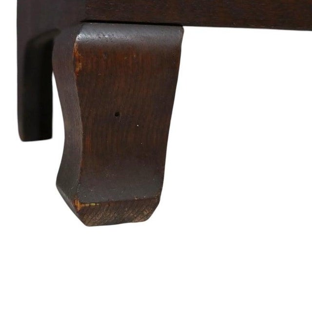 Wood Arts & Crafts Oak 2-Door Bookcase With Mirrored Top C1910 For Sale - Image 7 of 10