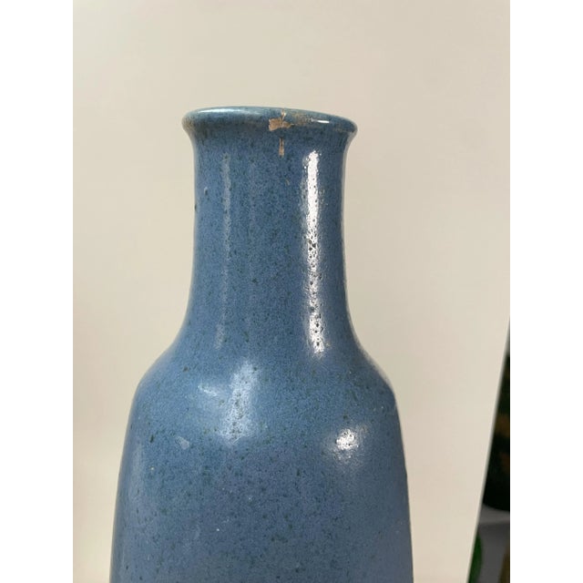 Modern Tall Blue Vase in Ceramic For Sale - Image 3 of 9