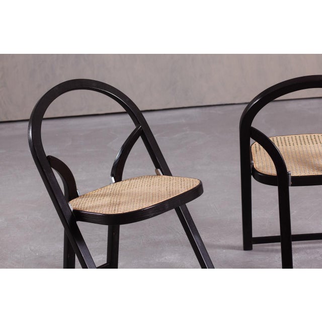 Wood Mid-Century Modern Arca Folding Chairs by Gigi Sabadin for Crassevig, Italy, 1970s, Set of 2 For Sale - Image 7 of 10