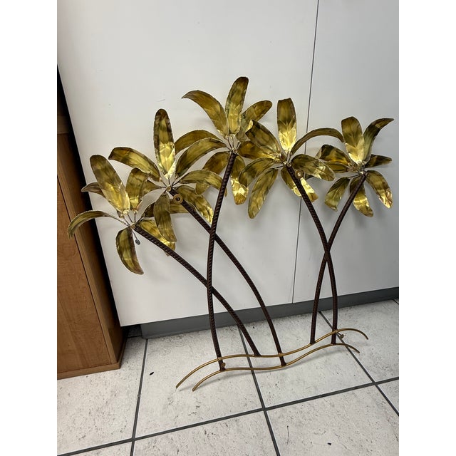 Gold Mid 20/Th Century Palm Tree Metal Wall SRT by Casa Devall For Sale - Image 8 of 9