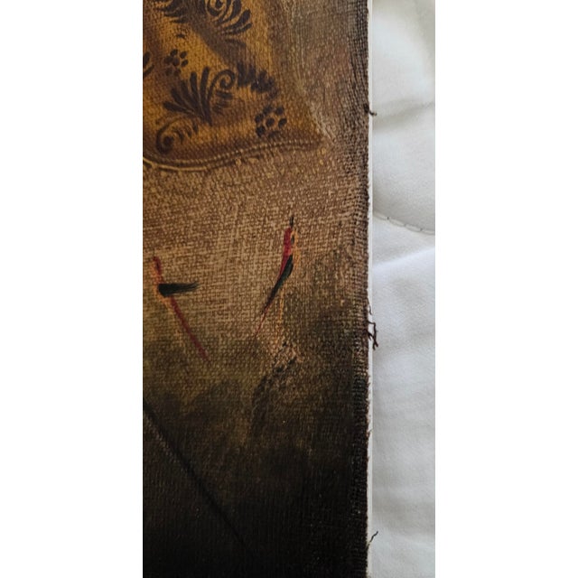Pair Cusco School Paintings Madonna and Child & Archangel Barachiel 20th Century For Sale - Image 9 of 12