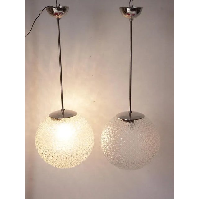 Excellent condition. Original structured glass shade made of pressed glass, no damage. Diameter of glass shade is 29 cm....