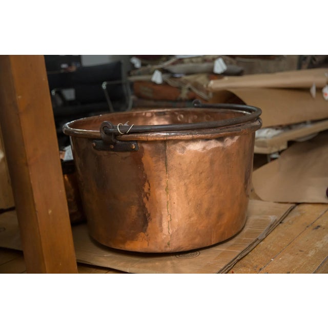 Large Antique Copper Apple Butter Kettle For Sale - Image 4 of 8