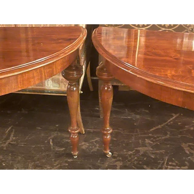 19th Century Pair of 19th C. Continental Walnut Demi-Lune Consoles For Sale - Image 5 of 8