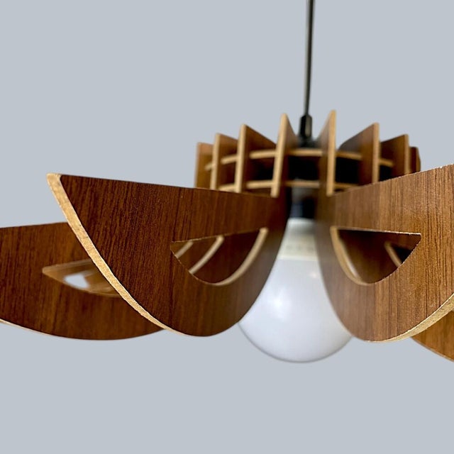 Scandinavian Portuguese Modular Wooden Hanging Lamp, 2010s For Sale - Image 10 of 13