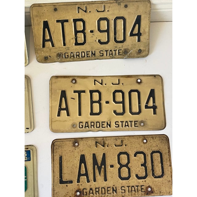 1960s 7 Vintage Ny, Nj, Fl License Plates Collectible For Sale - Image 5 of 5