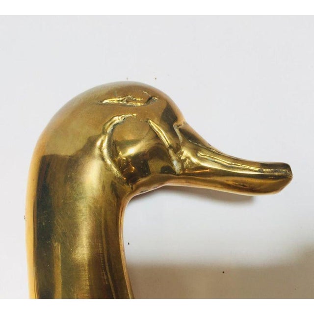 Pair of Large Mid-Century Brass Duck Head Bookends, Sarried Style, Circa 1950 For Sale - Image 13 of 17
