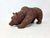Here is a vintage 1960s signed hand carved wood Grizzly bear. The bear is walking with its head down as if it's sniffing...