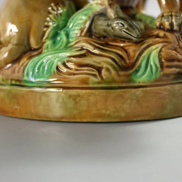 George Jones Majolica Africa Lions Compote For Sale - Image 13 of 18