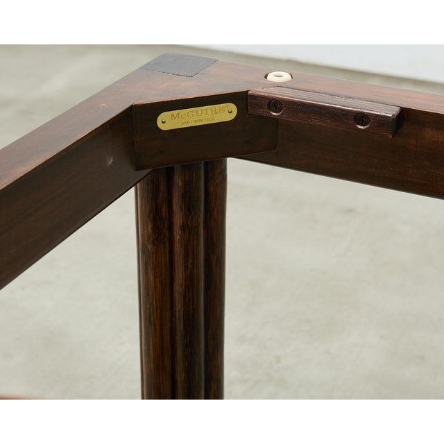 McGuire Organic Modern Rattan and Oak Flip-Top Games Table For Sale In Sacramento - Image 6 of 18
