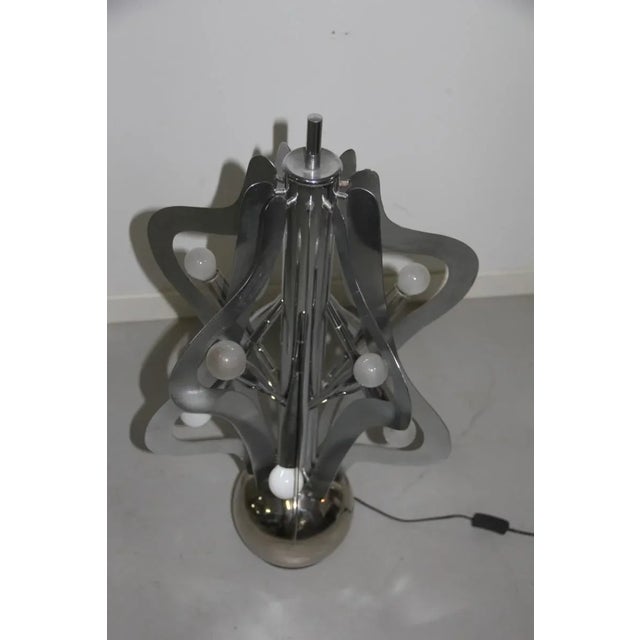 Curved Steel Floor Lamp from Arredalux, 1970s For Sale - Image 4 of 12