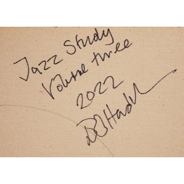 2022 "Jazz Study Volume Three" Colorful Abstract Mixed Media Painting by David Hardaker For Sale - Image 12 of 13