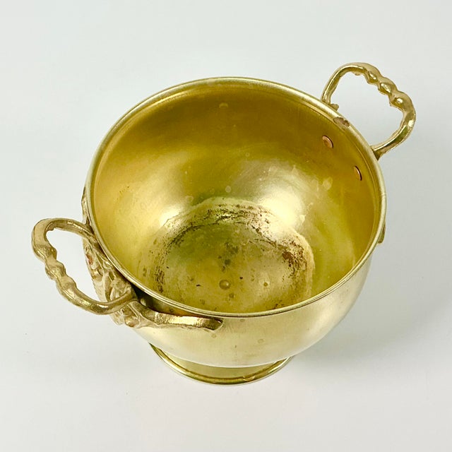 Mid 20th Century Mid-Century Hollywood Regency Boho Chic English Traditional Style Pedestal Brass Planter For Sale - Image 5 of 11
