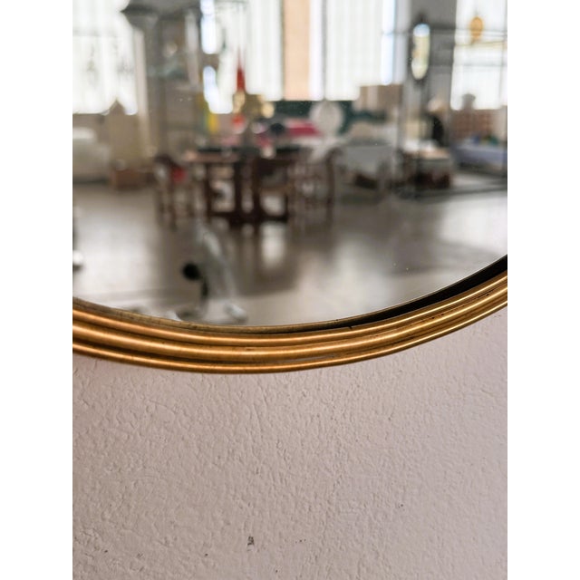 Mid-Century Italian Wall Mirror with Brass Frame and Decor, 1970s For Sale - Image 6 of 17