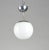 Gray Italian Chrome-Plated Iron Pendant with Opal Glass Ball, 1960s For Sale - Image 8 of 9
