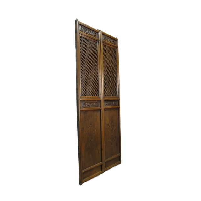 Chinese Pair of Beautiful Lattice Screen Door Panel For Sale - Image 3 of 10
