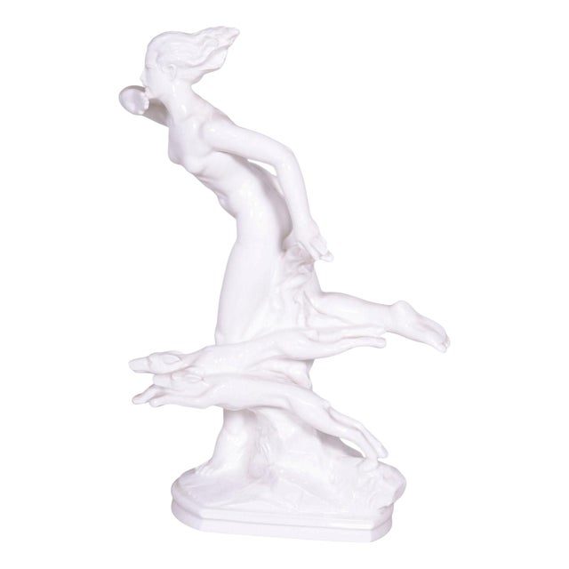 Jan Lichtág, Nude Diana na Lovu, 1920s, Ceramic For Sale