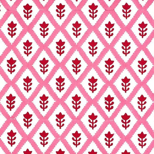 Sample - Schumacher X Molly Mahon Buti Fabric in Pink For Sale